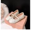 5cm Inner Height Increase~ Silver Bow Ballet Shoes for Women's Summer Wear with Half Slippers French Muller Half Drag