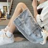 Men Baggy Fit Denim Shorts Hip Hop Jeans Roll Up Cargo Pocket Loose Plus Size