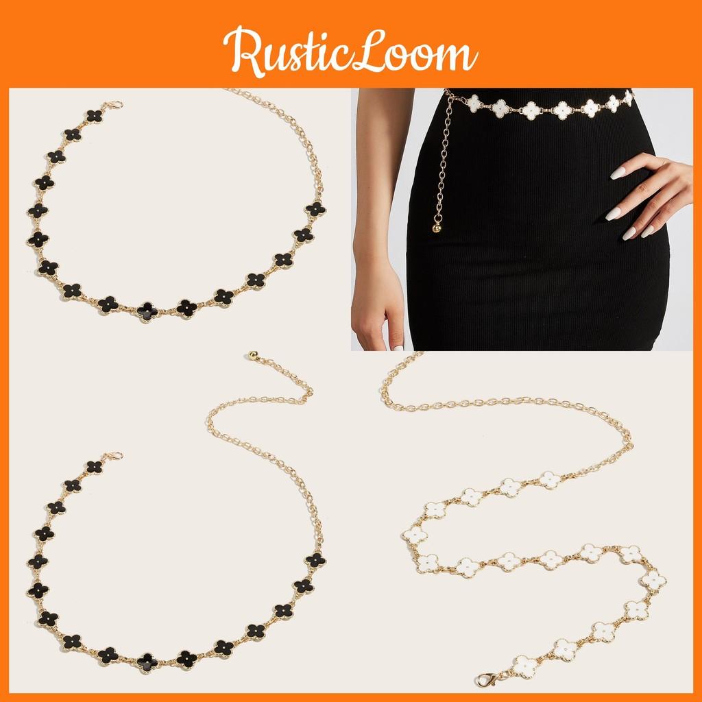 Waist Fashion Metal Chain With Four Leaf Clover Shape And Detailing Daily For
