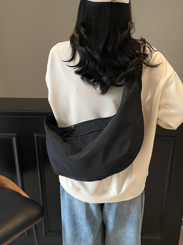 Borsa Duffel in Nylon con Tasca con Cerniera per Viaggi Casual e Tempo Libero