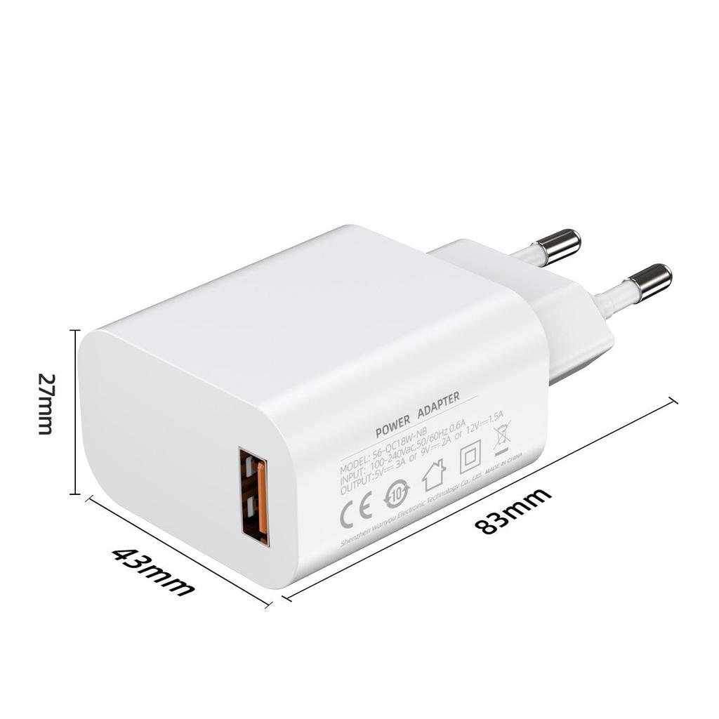 18W QC3.0 Wireless Charger Adapter EU Standard (5V/9V/12V) - CE & RoHS Certified