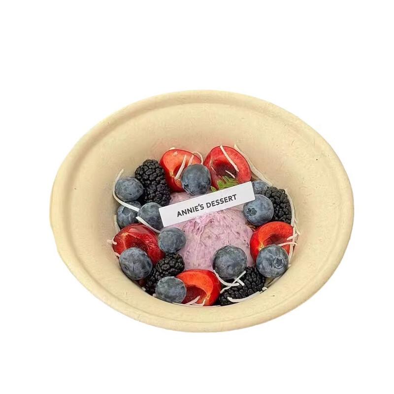 OLOEY Disposable Sugarcane Pulp Bowls with PET Lids