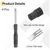 Uxcell 4 Stück Mini-Schlitzschraubendreher 3,0 mm Länge 80 mm Mikro-Präzisions-Flachkopfschraubendreher mit rutschfestem schwarzem Griff für Uhren und Brillen