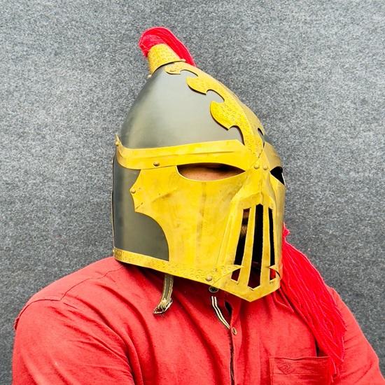 Medieval Knight Combat Helmet, Knight Helmet With Battle Rimming, Full Wearable Medieval