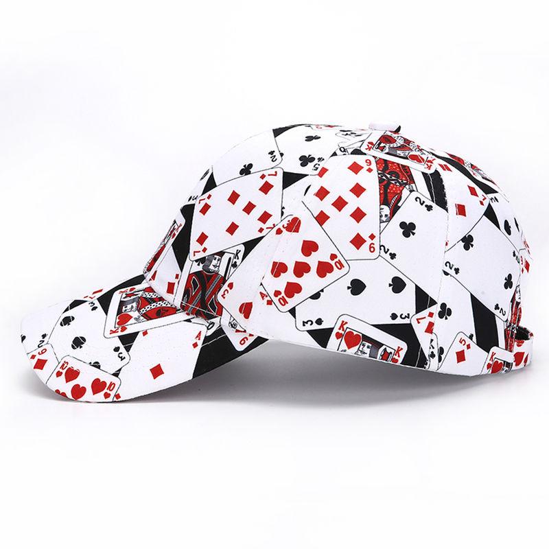 Hat Men's Graffiti Spring and Autumn Poker Printed Hip Hop Baseball Hat Summer Versatile Sunscreen Duck Tongue Hat
