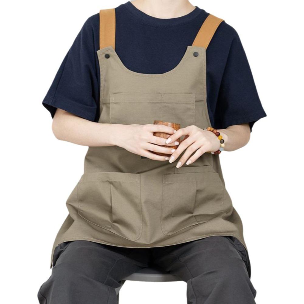 Wind Resistant Loose Apron Polyester BBQ Apron Work Clothes Kitchen Apron  Restaurant