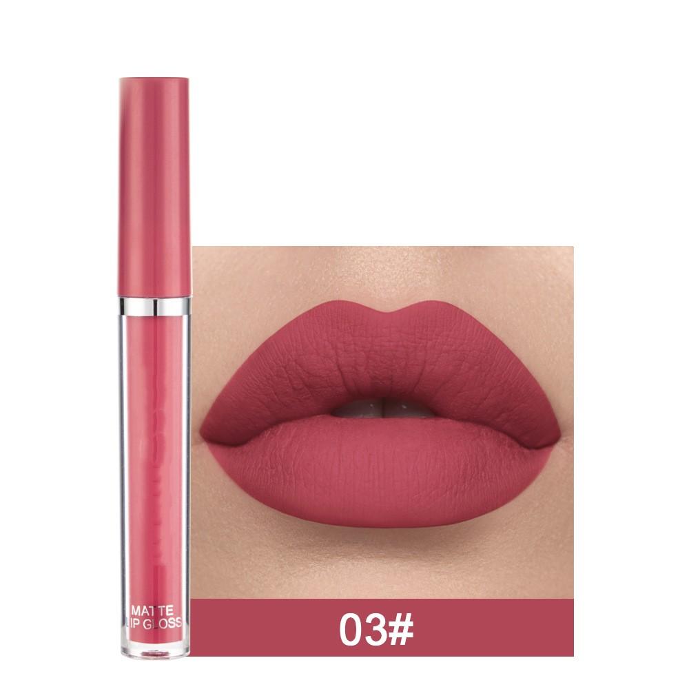 12 Farben Sexy Langanhaltender Samt-Matte Lipgloss Flüssiger Lippenstift Lippen-Make-up Frauen Schönheit Rot Nicht-Klebender Becher Wasserdichter Lipgloss
