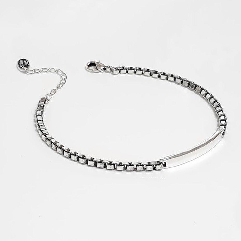 

Grace Kelly Square Glam Chain 925 Silver Bracelet Bs016