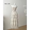 White Polka Dot Cake Skirt for Women, New Summer Heavy Industry Vacation Waist and Thin Suspender Dress for Women