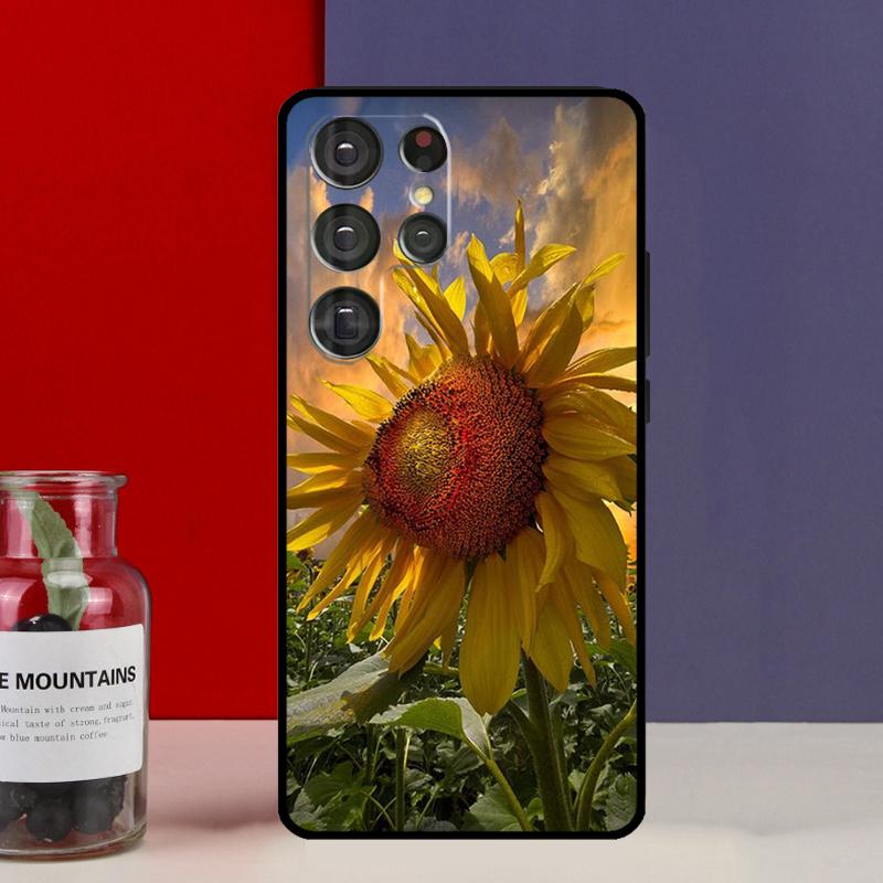 Beauty Yellow Sunflower Funda Case For Samsung Galaxy S25 Ultra S9 S10 S20 FE S21 S22 S23 Plus S24 Ultra Phone Cover