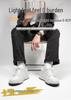 Men's Invisible Lift Casual White Leather Sneakers - Breathable, Soft Sole, Year-Round Wear
