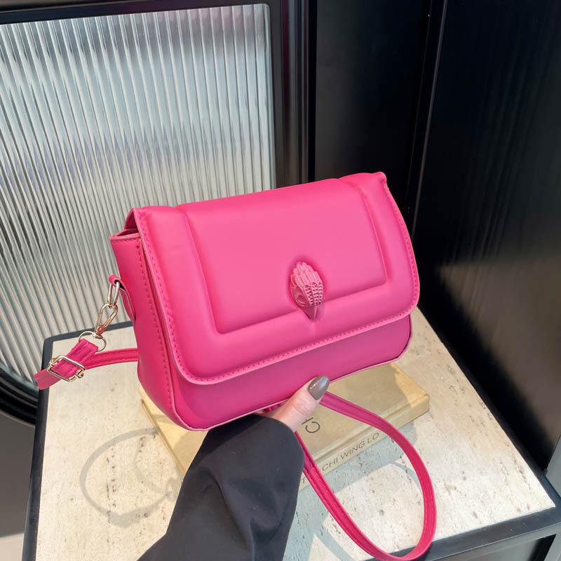 

Модная женская сумка кроссбоди в корейском стиле 2025 года - Простая, универсальная, однотонная, маленького квадратного дизайна розы красного