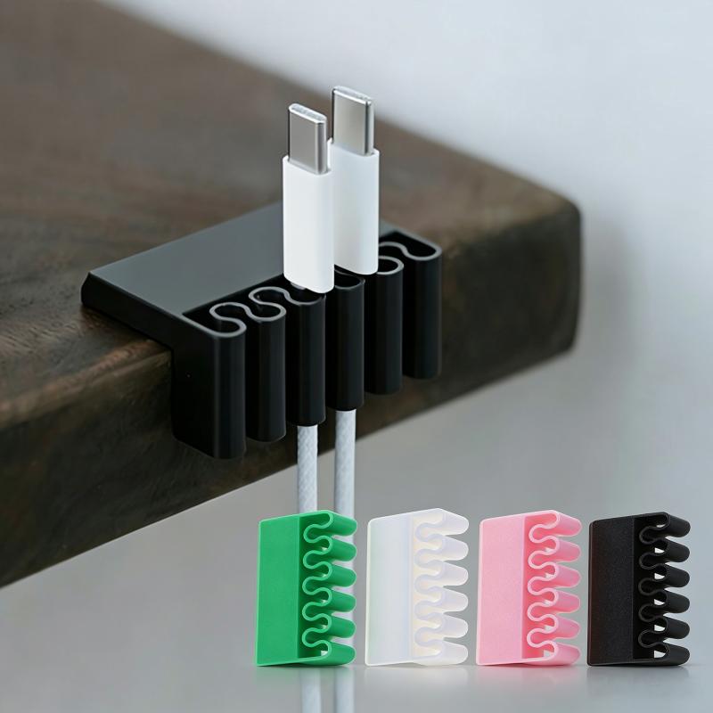 Desk Multi Slot Cable Organizer Clips 5Pcs 3D Printed USB Cord Holder for Home Office Desktop Wire Storage
