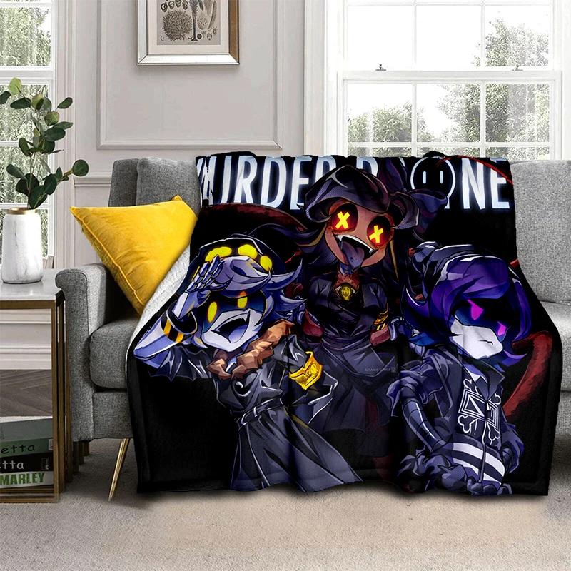 Murder Drones 3D Print Cartoon Uzi V J Robot Gift Blanket,Soft Throw Blanket for Home Bedroom Bed Sofa Travel Picnic Cover Kids