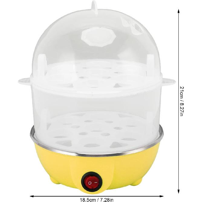 Rapid Electric Egg Cooker - Steamer for Hard Boiled, Poached, Scrambled Eggs & Omelets (2 Layers Yellow)