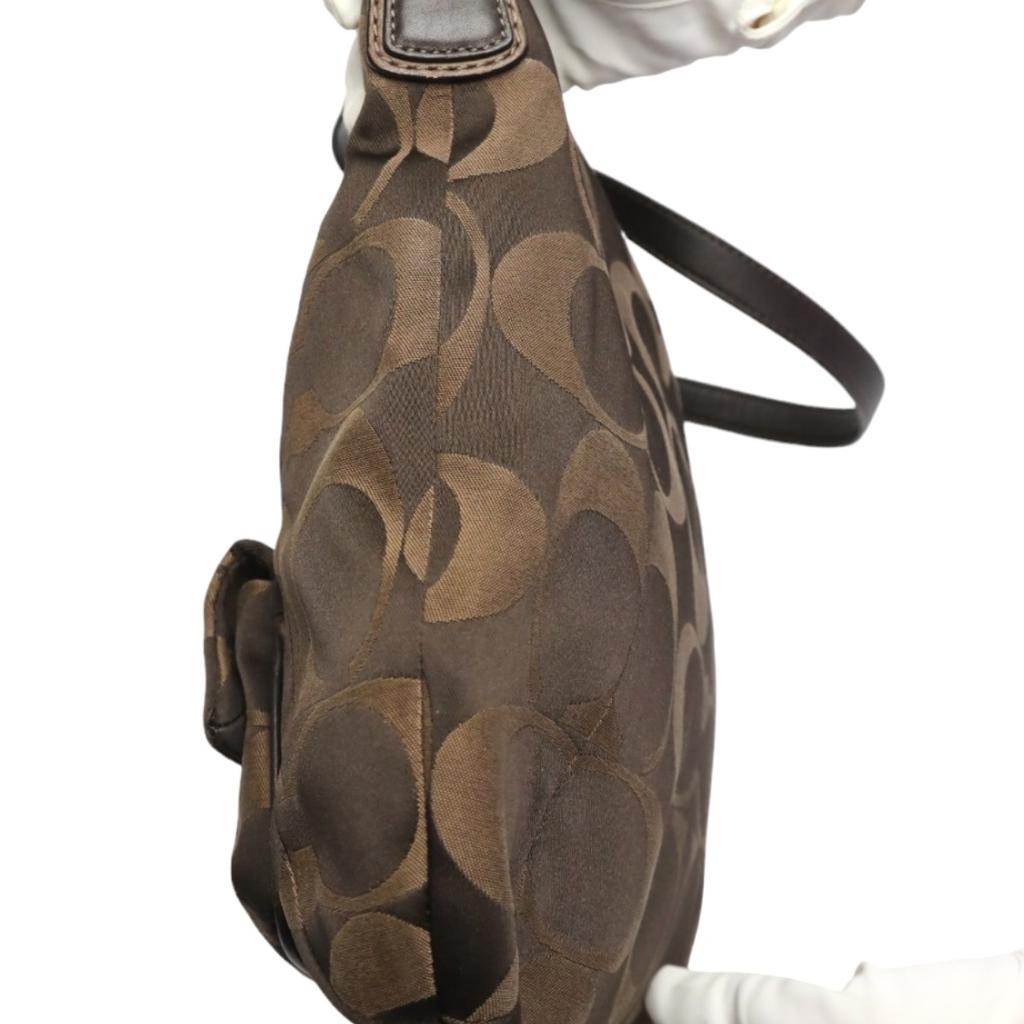 Coach Canvas Tote Bag Handbag Leather Brown Women 14904 Used