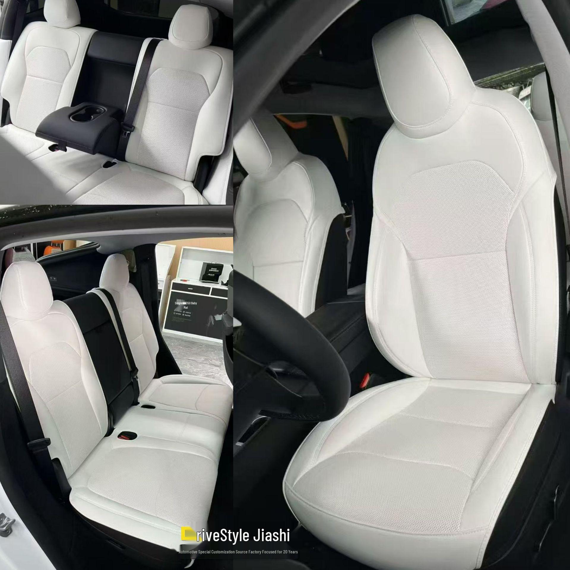 

White Full Coverage Car Seat Covers for Tesla Model S/3/X/Y Custom for Tesla белый