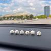 6Pcs Funny Cute Round White Elf Resin Craft Miniature Figure Tiny For Car Center Console Navigator Decoration