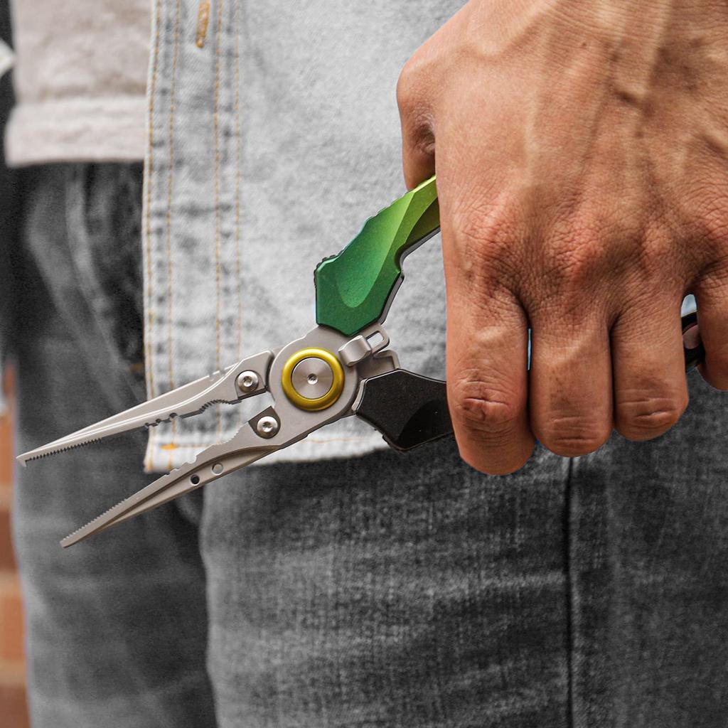 TRUSCEND Aluminum with Fishing Pliers with Safety PTFE Saltwater Hook Needle Line Stainless High (Truscend) [Aviation Lock] Rope, Coated,