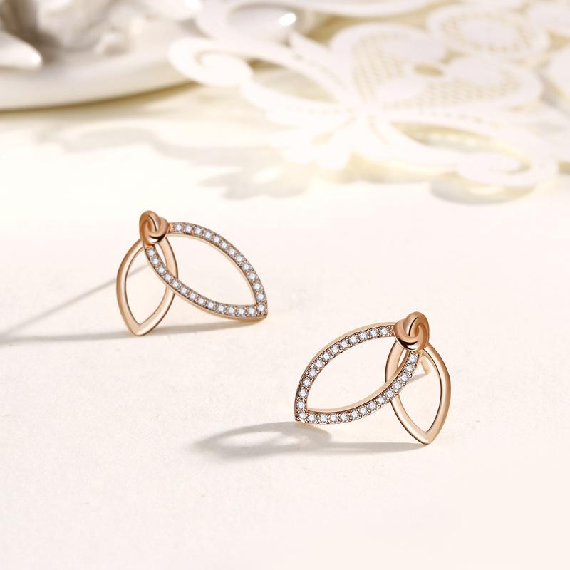 Aprikosen-Herbstblatt-Ohrringe Damen Einfach Klein Frisch Mode-Ohrringe Nischen-Design Vielseitige Ohrringe