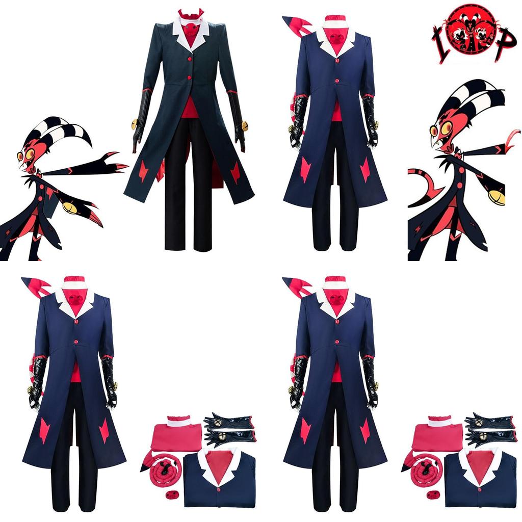 Hazbin Hotel Blitzo Cosplay Costume Jacket Set With Tie And Gloves Perfect For Anime Fans