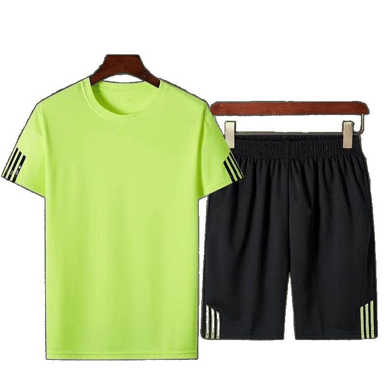 Men's Lightweight Summer Casual 2-Piece Set: Short-Sleeved Shirt & Shorts for All Ages (Plus Sizes Available)
