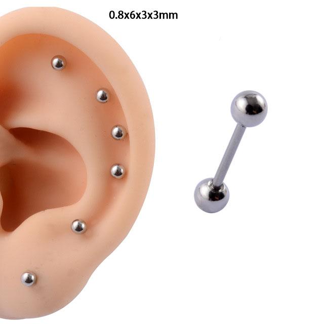 

1PC Пірсинг хряща козелка вуха з нержавіючої сталі Мочка троянди Сережка з квіткою середнього пальця Пірсинг хряща Helix 0.8x6x3mm