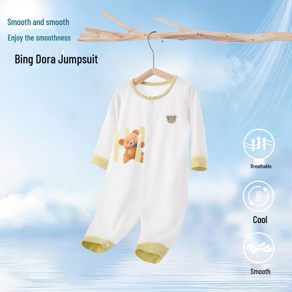 

Baby Summer Long Sleeve Bodysuit: Breathable, Cool, Mosquito Repellent, for Boys & Girls 73cm (height 60-68cm, weight 12-15 jin)