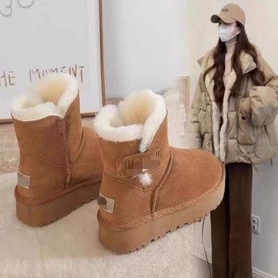 Non-slip Shoes Plush Integrated Snow Boots Winter New Plush Thickened Warm Cotton Shoes
