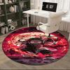 1pc Demon Slayer Tanjiro Kamado Round Carpet - Anime Design Office Chair Mat