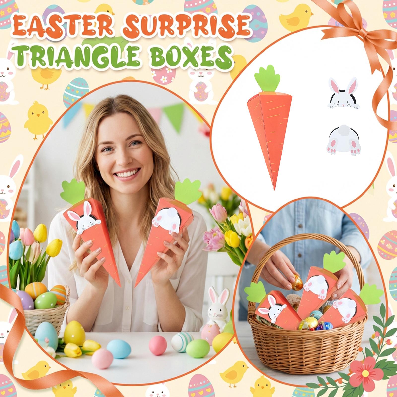 

Easter Carrot Bunny Box - Cartoon Party Candy Box, Colorful Paper Gift Container For Treats, Small Gifts, And Holiday Decor One Size