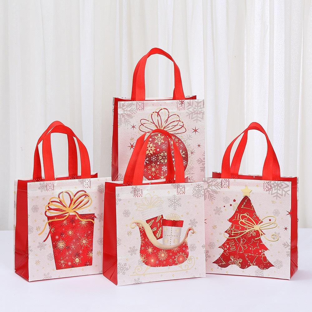 

StoBag Christmas Non Woven Gift Bags with Handles Reusable Tote for Holiday Presents Party Favor Retail Packaging 30pcs&22x11x23cm