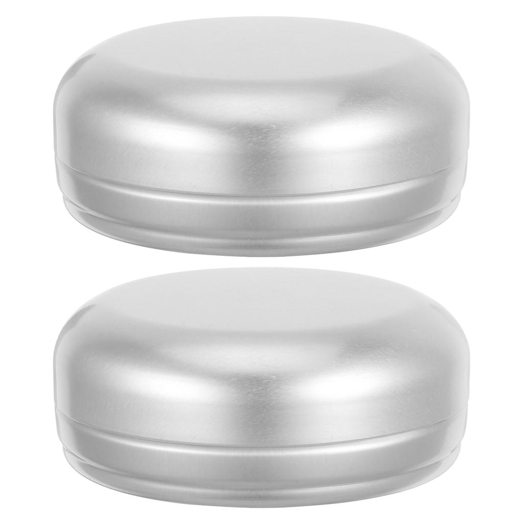 2Pcs Round Aluminum Soap Box Travel Soap Container Leakproof Soap Holder Bathroom Soap Storage Household Soap Dishes Lid