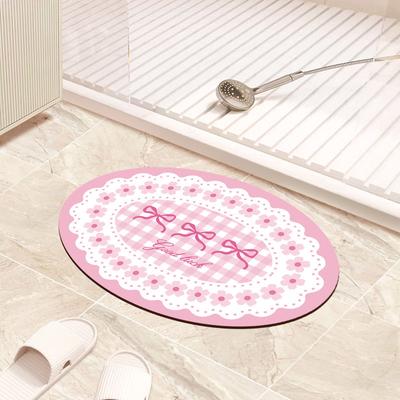 Korean Ins Style Bathroom Absorbent Floor Mat Soft Diatom Mud Household Bathroom Door Floor Mat Toilet Non-slip Door Mat