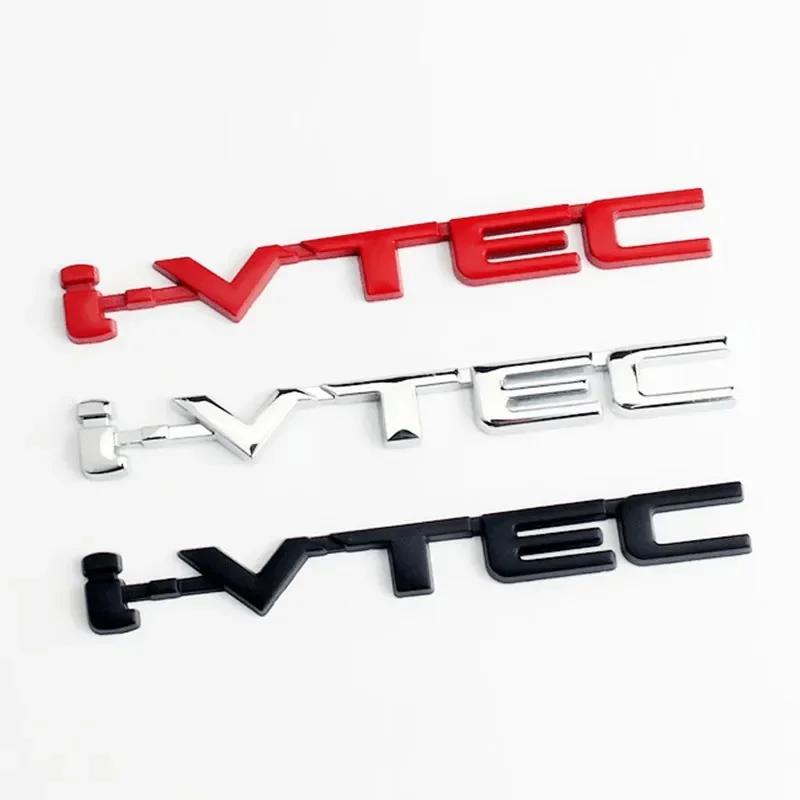 3D Metal Letters I VTEC Logo Rear Trunk Tailgate Emblem Badge Sticker For Honda Civic Accord City Jazz CRV Insight Decals