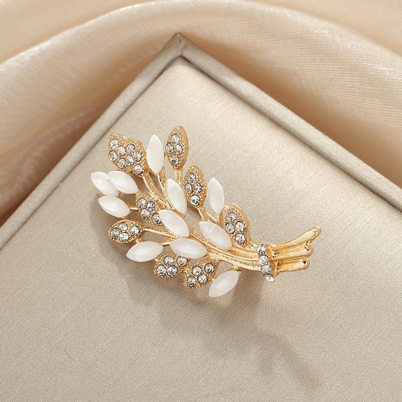 Rhinestone Wheat Ear Tulip Dandelion Pins For Women Pearl Plant Brooches Banquet Party Backpack Gifts Jewelry Accessories
