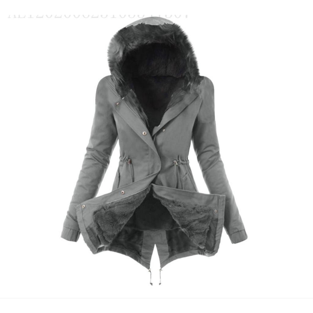 2025 New Women's Winter Cotton Coat Hooded Slim Warm Zip Jacket Fashion Outerwear for Women