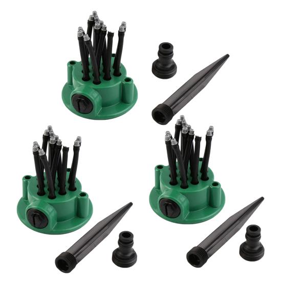 Irrigatore per Prato a 360 Gradi Irrigatore Multi-direzionale per Giardino Irrigatore con Tubo Flessibile Multi-braccio con Ugelli Spray Flessibili per Irrigazione Prato Giardino Tetto