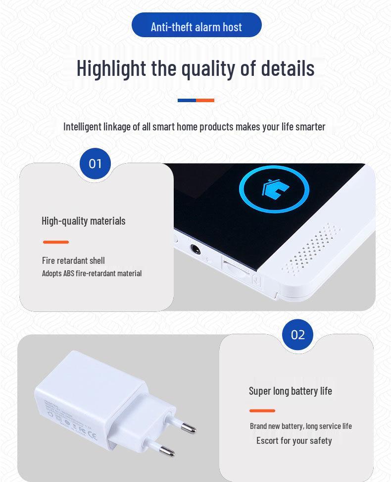 Tuya Smart WiFi & GSM Alarm Hub: 2,4" Dotykový displej Bezdrôtový bezpečnostný systém