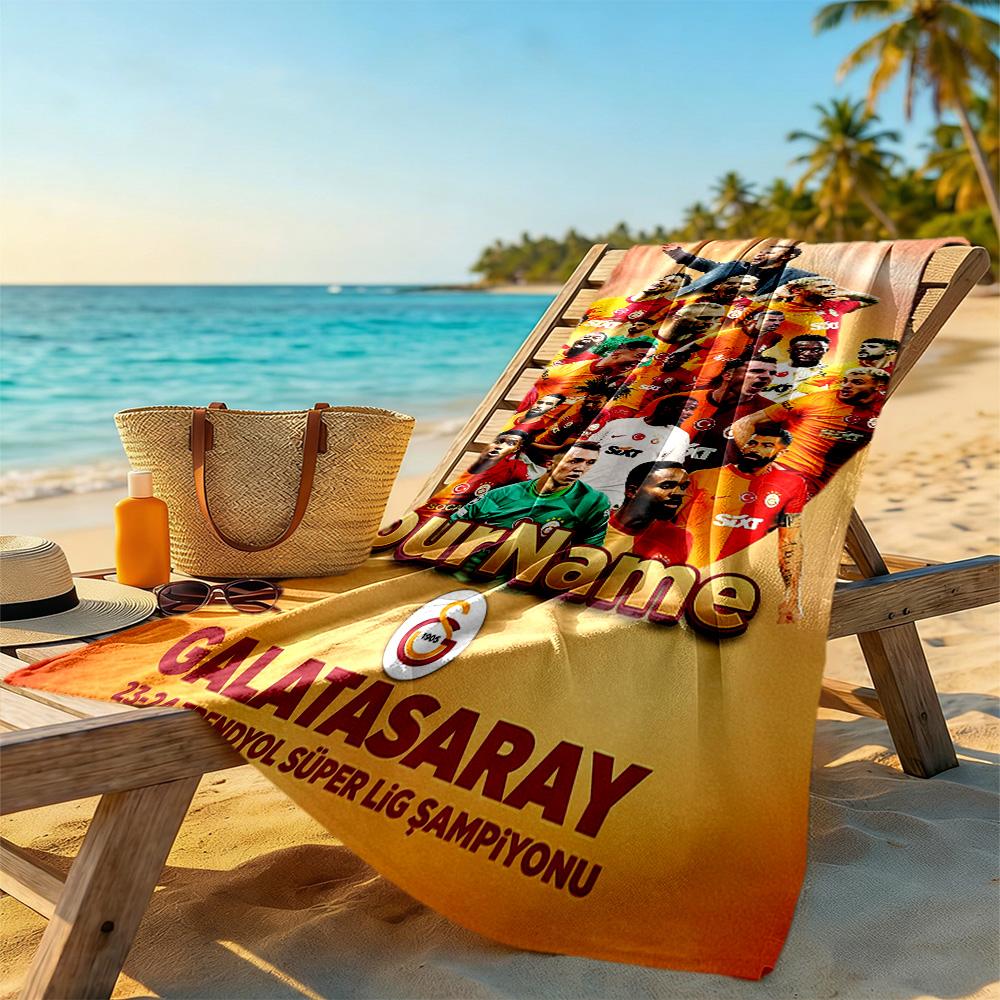 Galatasaray Customize Text Beach Towel High Absorbency & Quick-Dry Suitable for Sports Travel Swimming Yoga Bathroom Beach And Pool