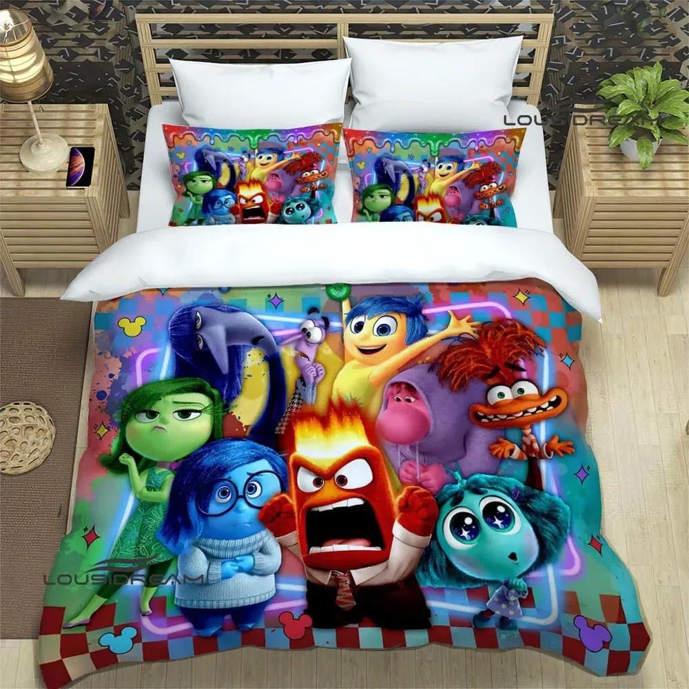 Cartoon Print Inside Out Bedding Sets Pillowcase Children Duvet Cover Bed Comforter Set Bedding Set Luxury Birthday Gift