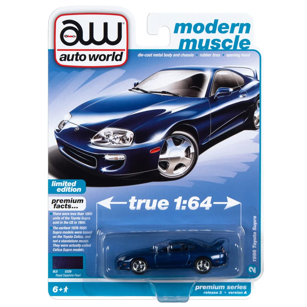 Auto World Scale Premium Release 2022 Release 2 1996 Toyota Supra Sapphire 164 (Royal Pearl)