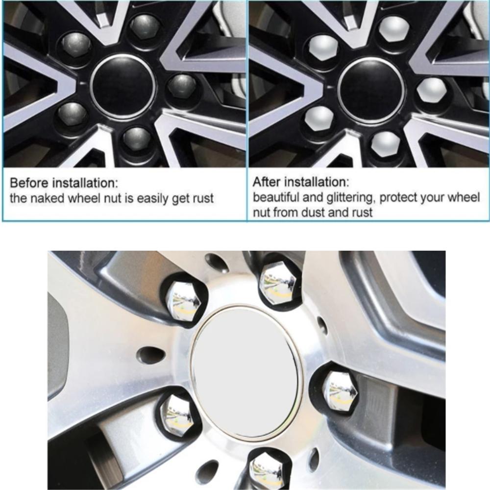 20pcs Car Wheel Nut Caps Caps Anti-Rust for Ford Focus Fusion Escort Kuga Ecosport Fiesta Falcon Mondeo Taurus MUSTANG