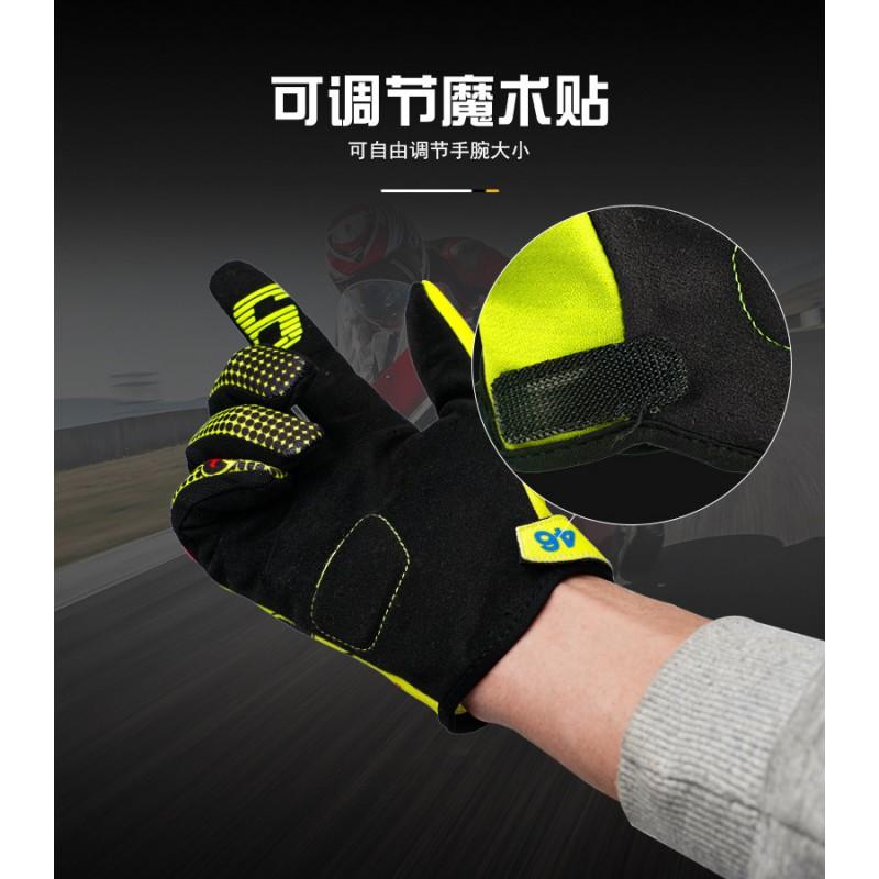 Full Finger Motorcycle Gloves Off-Road Riding Breathable Nylon With Anti-Slip Palm Mens Adult Protective Gear
