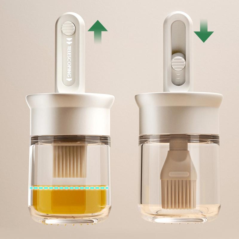 Telescopic Oil Brush Integrated Bottle Adjustable Length High Temperature Resistant Household Kitchen Barbecue Baking Tool