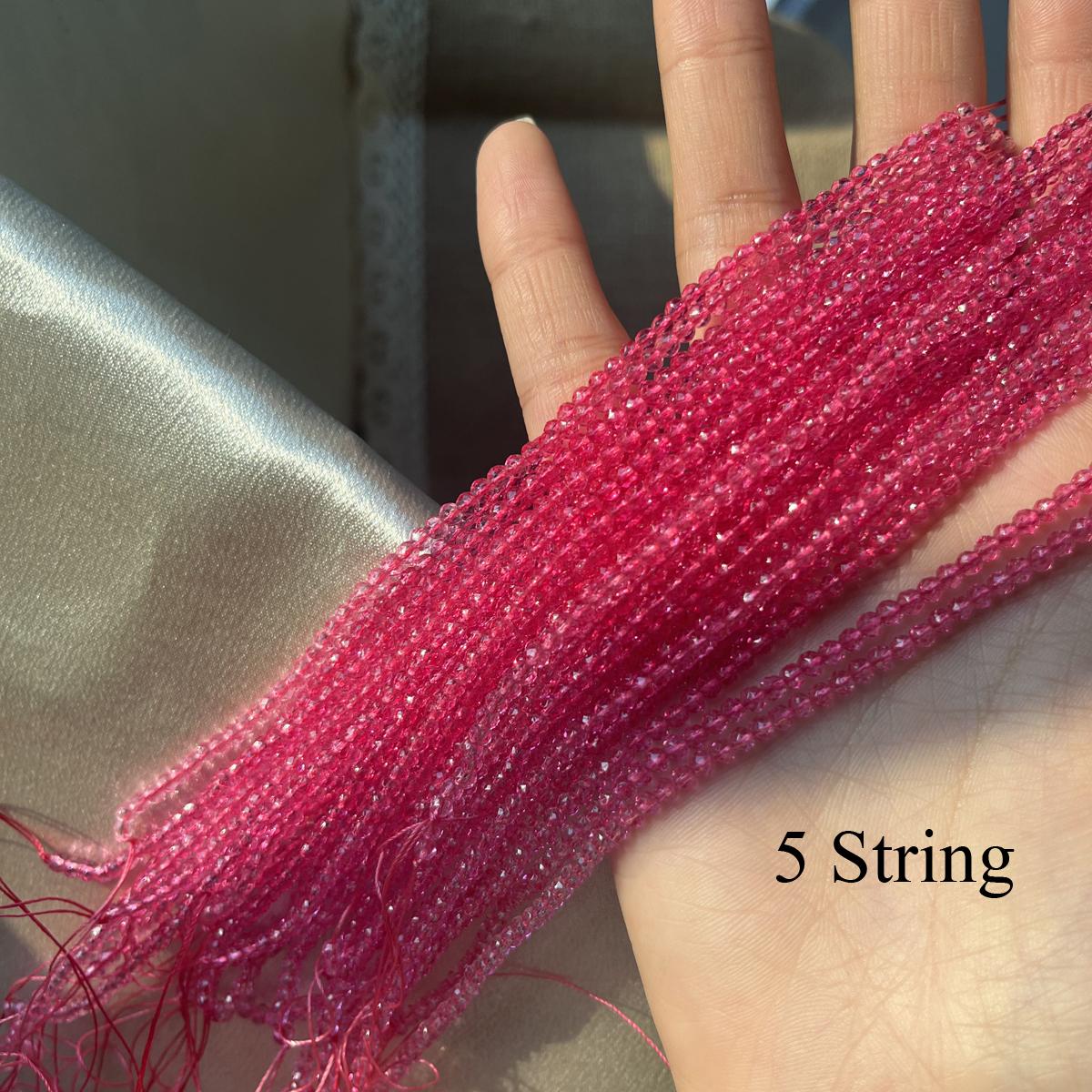 

5 нитей, граненые бусины из натурального камня шпинели, модные бусины-разделители розово-красного цвета, 2 мм, 3 мм для DIY ожерелья, браслета, аксессуаров для ножных браслетов, поделки 38 см 5String/2mm-38cm розовый