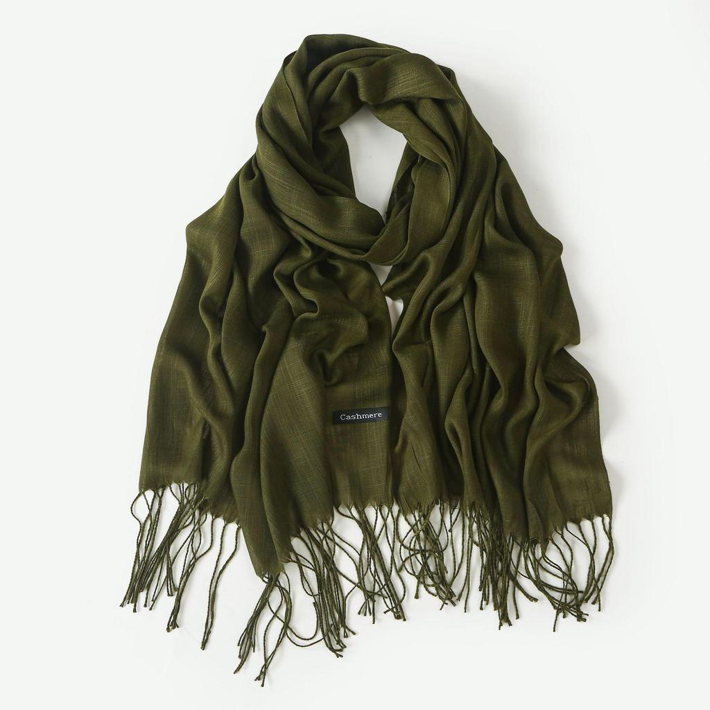 Trendy Niche Silk Scarf: Bamboo Yarn Tassel Shawl for Women