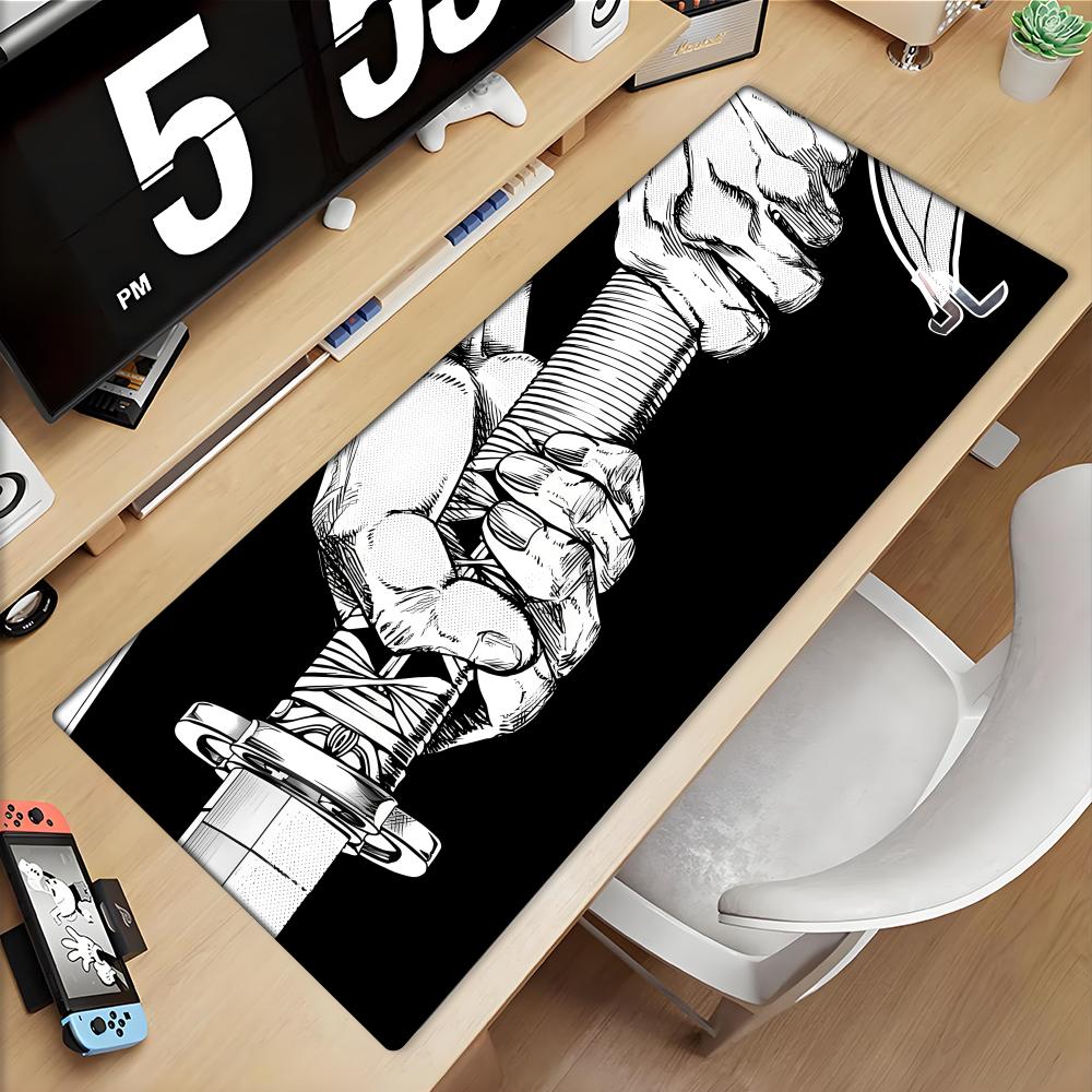 Samurai sword Black and White Mousepad Anime Computer Accessories Mouse Pad Office Laptop Desk Mat Carpet Gaming Gamer Playmat