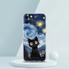 Artistic Black Cat Starry Night Luxury Phone Case For iPhone 16 15 14 13 12 11 Pro Max XS X XR SE 7 8 Plus Silicone Clear Cover