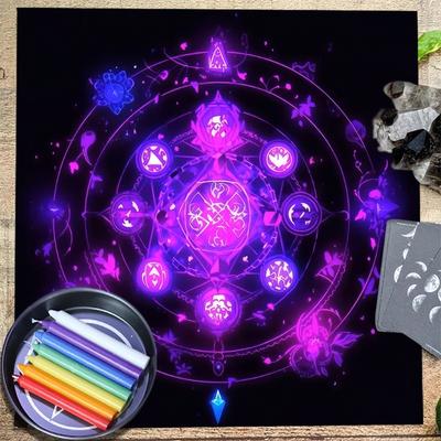 Mysterious Symbol  Tarots Card Tablecloth Altars Cloth Altars Cloth Divinations Card Table Cloth Tapestry Easy To Use